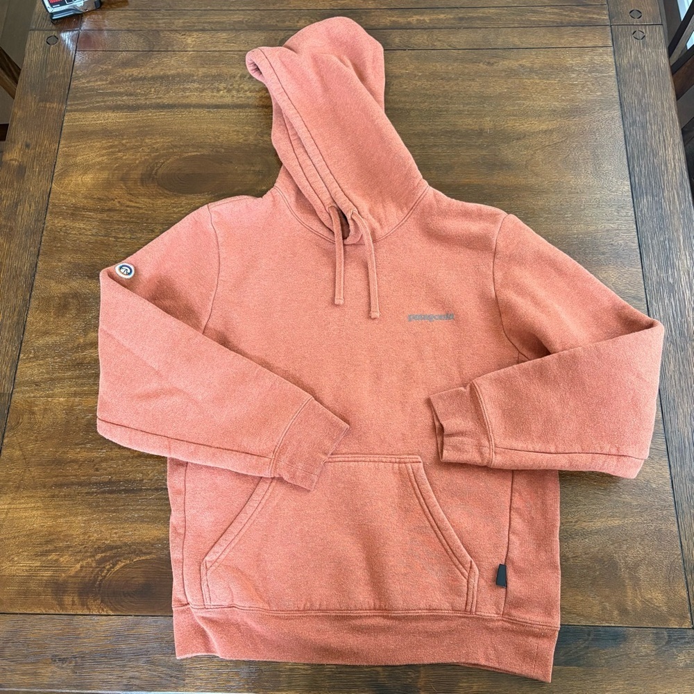 Patagonia Fitz Roy Icon Uprisal LS Hoody Orange Pullover Logo Mens XS Women S